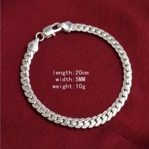 New 925 Sterling Silver Snake Chain Bracelet